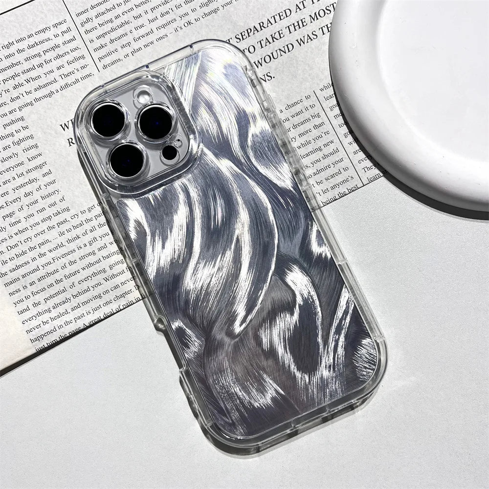 Laser Feather Yarn Assorted Phone Cases Mixed Ink Screen Smart Phone case iphone 17 Pro Max Designer Charms for Junk Phone case