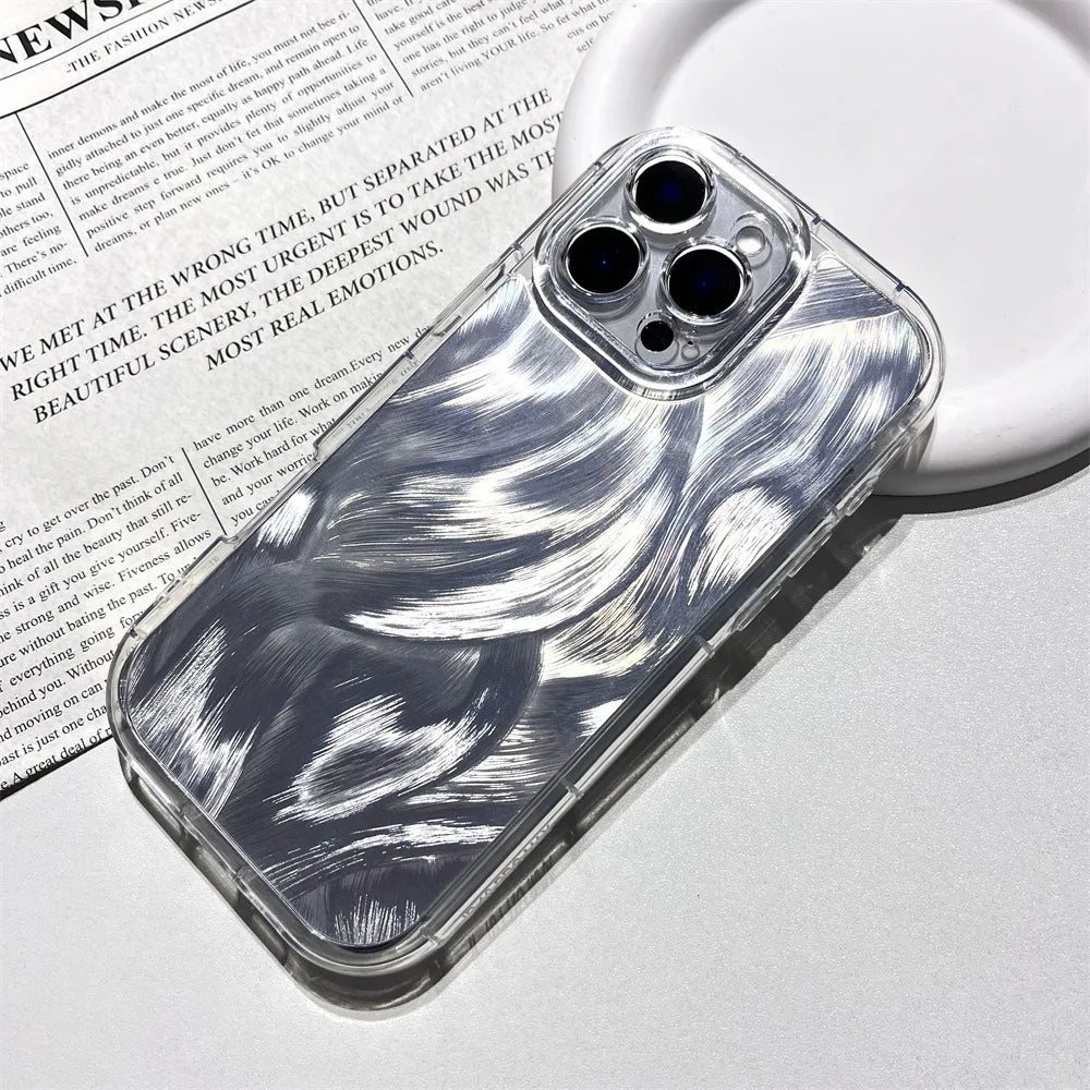 Laser Feather Yarn Assorted Phone Cases Mixed Ink Screen Smart Phone case iphone 17 Pro Max Designer Charms for Junk Phone case