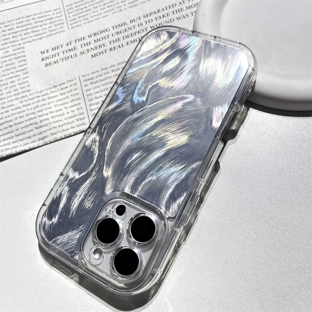 Laser Feather Yarn Assorted Phone Cases Mixed Ink Screen Smart Phone case iphone 17 Pro Max Designer Charms for Junk Phone case